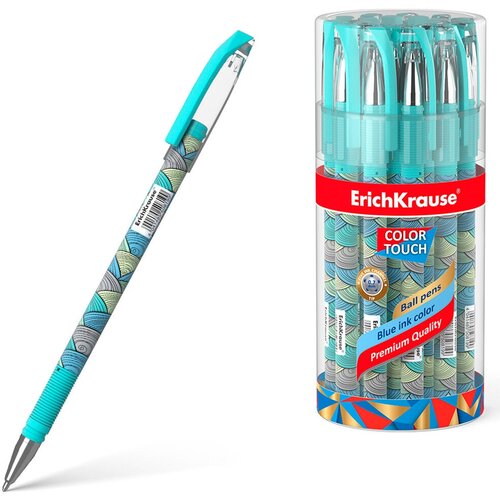 Ручка шариковая ERICH KRAUSE ColorTouch "Emerald wave", синяя, узел 0,7 мм, линия письма 0,35 мм, 50819, 1шт.
