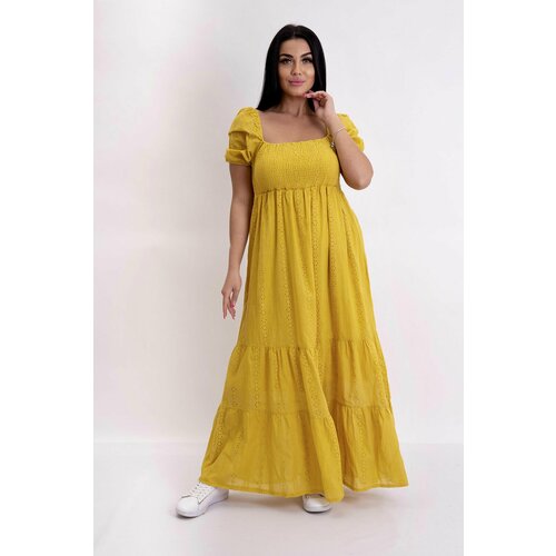 фото Женское платье вечернее соната желтый 44-46 трикотаж lika dress