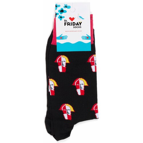 фото Носки st. friday, размер 38-41, белый, черный, красный