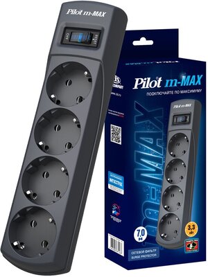 Сетевой фильтр Pilot m-MAX 7м серый