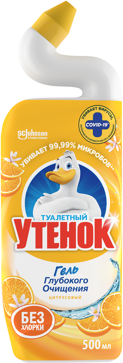 SC J туалетный утёнок активный Чистящ.ср-во для унитаза цитрус 5в1, 500мл