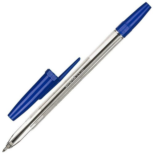 Ручка шариковая Attache Elementary (0.5мм, синий цвет чернил, корпус прозрачный)