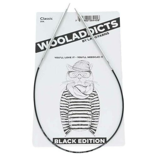 Спицы круговые супергладкие WOOLADDICTS Classic №3, 30 см латунь, пластик серебристый*