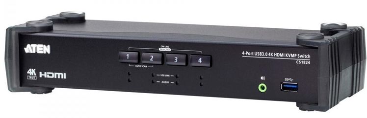 Квм перевключатель ATEN 4-Port USB 3.0 4K HDMI KVMP™ Switch (CS1824-AT-G)