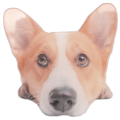 фото Значок бижутерный собака (замок-булавка, коричневый) 54918 otokodesign