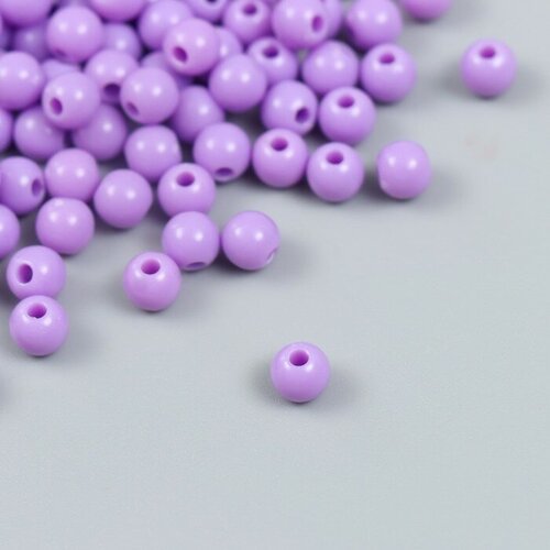 Бусины пластик Фиолетовый тюльпан глянец набор 25 гр d 0,6 см