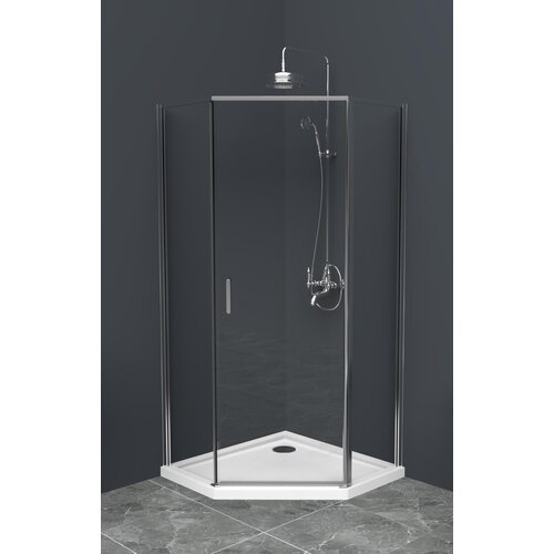 Душевой уголок BelBagno UNO-195-P-1-80-C-Cr 80x80, стекло прозрачное