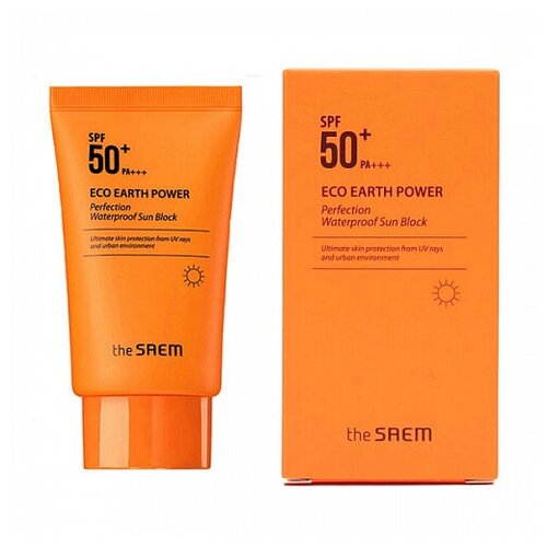 THE SAEM Крем солнцезащ водостойкий, 50 мл THE SAEM Eco Earth Power Perfection Waterproof Sun Block SPF50+ PA