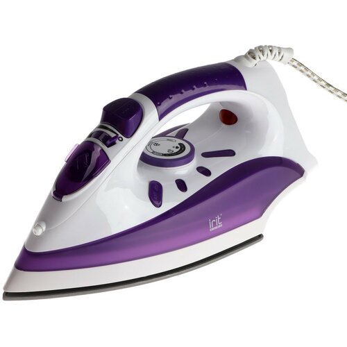 Утюг Irit IR-2233 2000 Вт тефлоновая подошва 250 мл шнур 15 м фиолетово-белый 248400₽