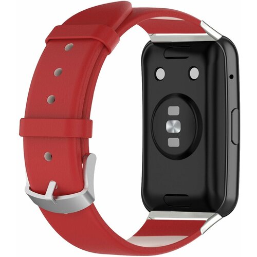 Кожаный ремешок для Huawei Watch Fit TIA-B09 (красный)