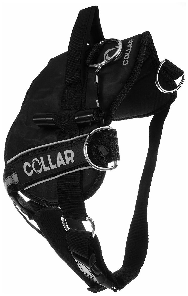 Collar Police №5 Шлейка для собак нейлоновая c фонариком черная 95-125 см - фотография № 2