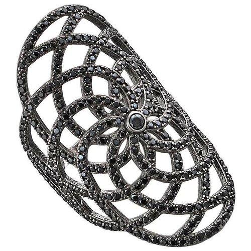 фото Эстет кольцо с фианитами из чернёного серебра 01к2510038ч-1, размер 17