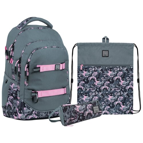 Набор для школы KITE: рюкзак + пенал + сумка для обуви KITE Fancy SET_WK22-727M-3 для девочки