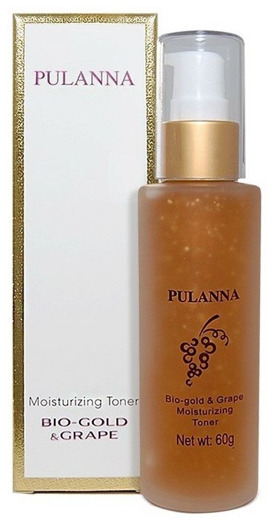 PULANNA Увлажняющий тонер Био-Золото и Виноград - Bio-gold & Grape Moisturizing Toner 60г