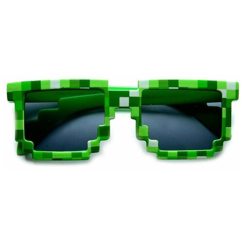 Солнцезащитные пиксельные зеленые очки Майнкрафт (размер до 6 лет)