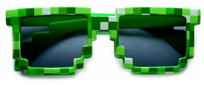 Солнцезащитные пиксельные очки Майнкрафт (зеленые)