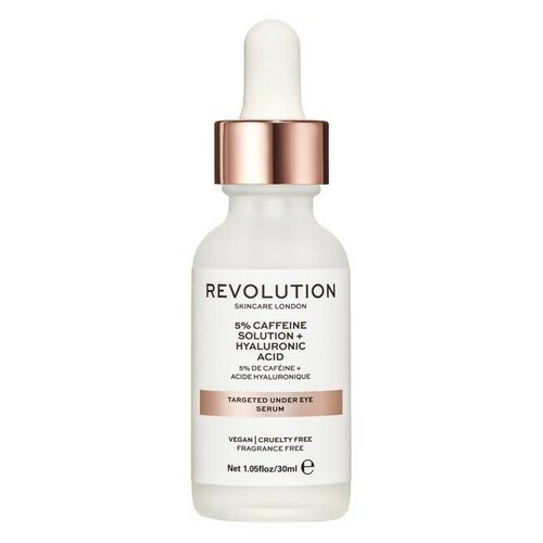 сыворотка увлажняющая для кожи под глазами revolution skincare 5% caffeine solution hyaluronic acid 30 мл Revolution Skincare, 5% Caffeine Solution + Hyaluronic Acid - сыворотка увлажн. под глаза