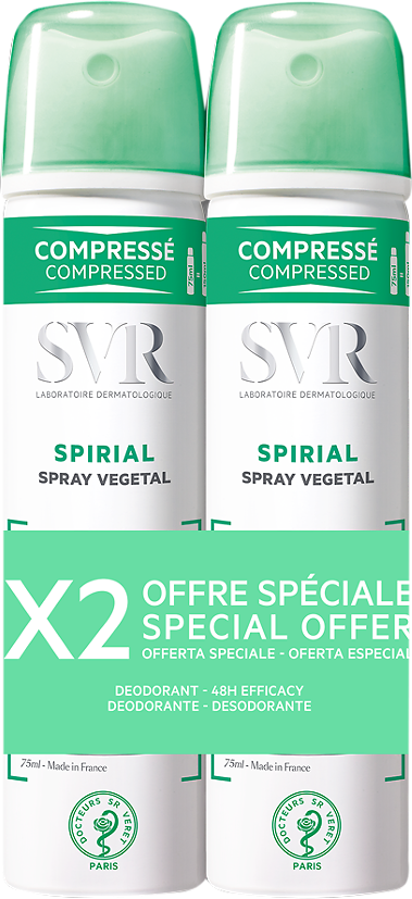 SVR Спириал/Spirial Vegetal Дезодорант растительный спрей 75 мл 2 шт