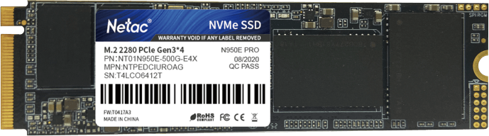 Твердотельные накопители (SSD) NETAC 500Gb SSD M.2 N950E Pro (NT01N950E-500G-E4X)