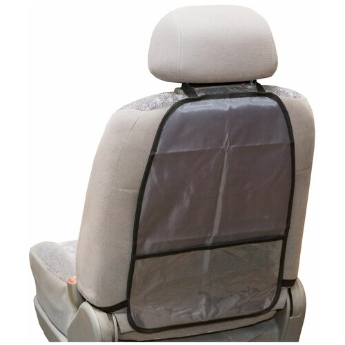 фото Защита спинки сиденья-органайзер skyway пвх с карманом серая