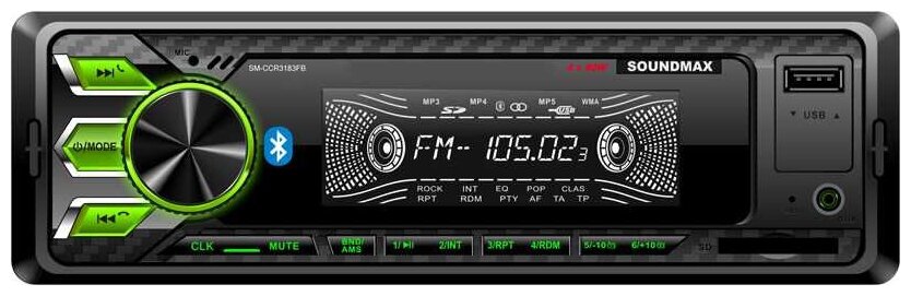 Автомагнитола Soundmax SM-CCR3183FB (sm-ccr3183fb(черный)\g)