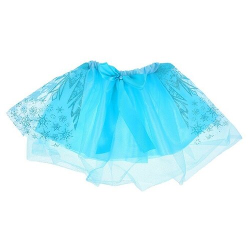 фото Карнавальная юбка "снежинка" двухслойная, цвет синий сима-ленд