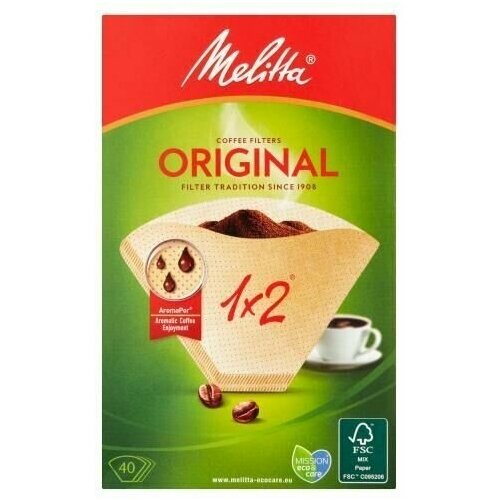 Фильтры для кофе 1х2 Melitta Original 40 шт. (Из Финляндии)