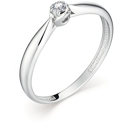 фото Алькор кольцо с 1 бриллиантом из белого золота 12893-200, размер 15.5