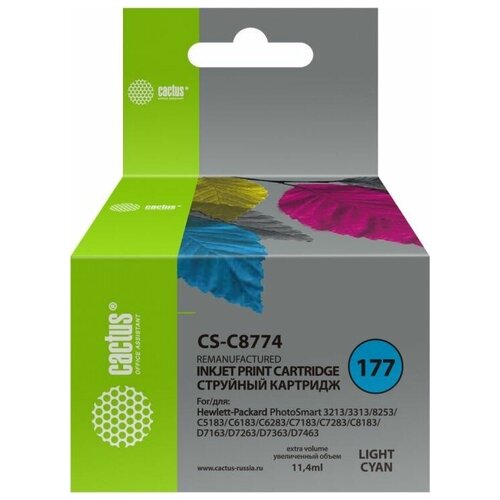 Картридж CACTUS CS-C8774, №177, светло-голубой / CS-C8774