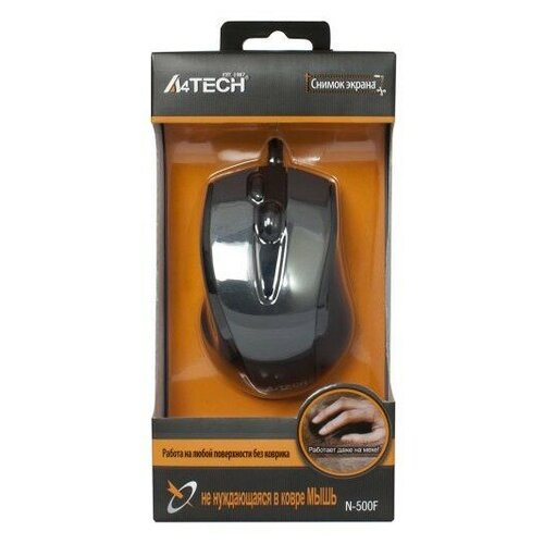 Мышь A4Tech V-Track Padless N-500F черный оптическая (1200dpi) USB (4but)