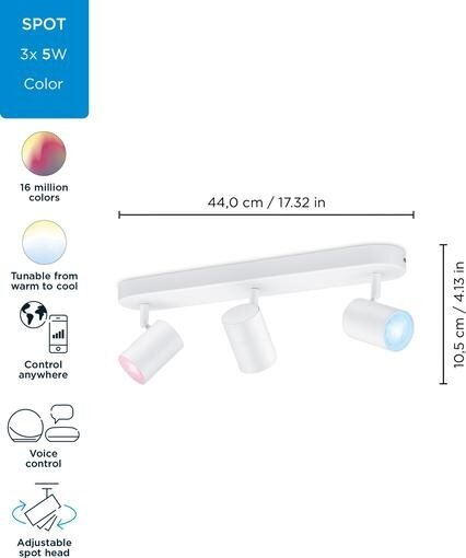 Светильник WiZ IMAGEO Spots 3x5W W 22-65K RGB - фотография № 5