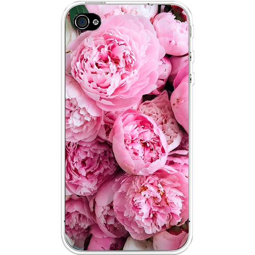 Силиконовый чехол на Apple iPhone 4/4S / Айфон 4/4S Розовые пионы ультратонкий силиконовый чехол накладка для apple iphone 4 4s с принтом розовые розы