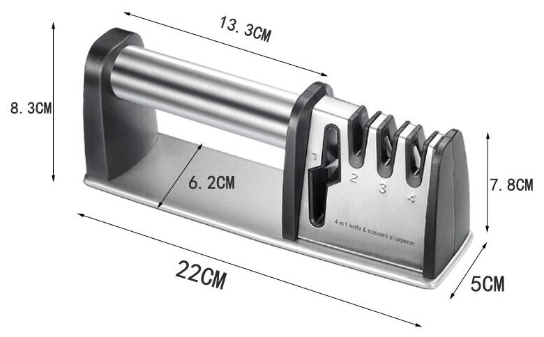 Точилка для ножей, ножеточка с 3 видами заточки, точилка для ножниц - фотография № 7