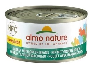 ALMO NATURE Complete Chicken with Green Beans Консервы для кошек с Курицей и Зеленой Фасолью 70 г