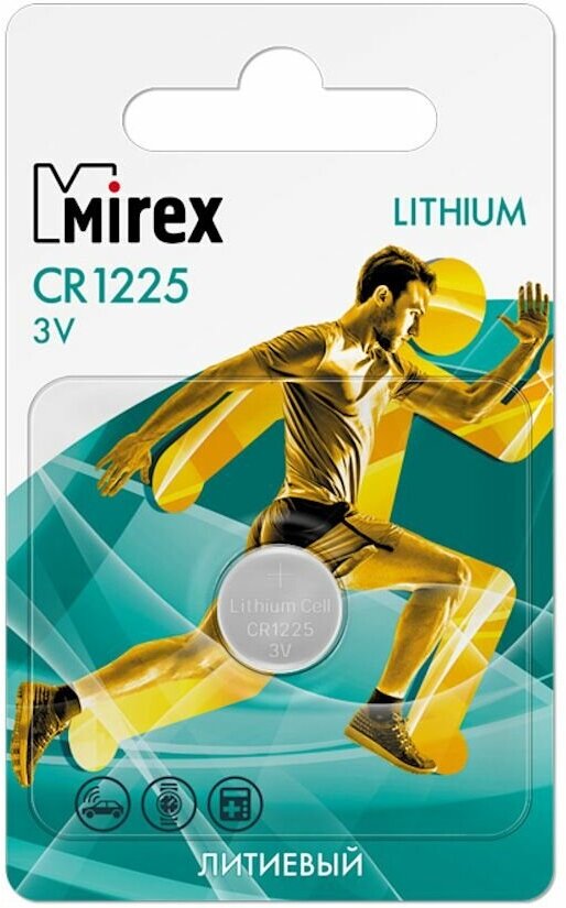 Батарейки литиевая Mirex CR1225 3V 1 шт , ecopack
