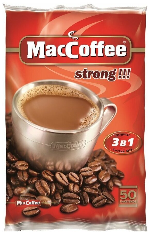 Кофейный напиток MacCoffee Стронг 3в1 растворимый16г, 50шт - фотография № 2