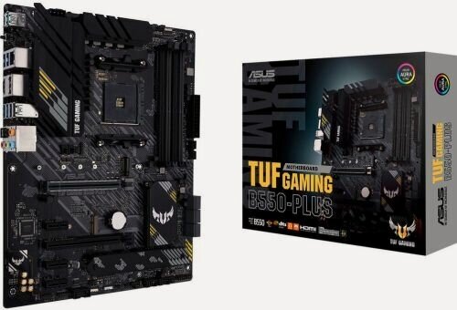 Изображение товара Материнская плата ATX ASUS TUF GAMING B550-PLUS (AM4, AMD B550, 4*DDR4(4800), 6*SATA 6G RAID, 3*M.2, 5*PCIE, 7.1CH, 2.5Glan, 7*USB 3.2/USB Type-C, DP,