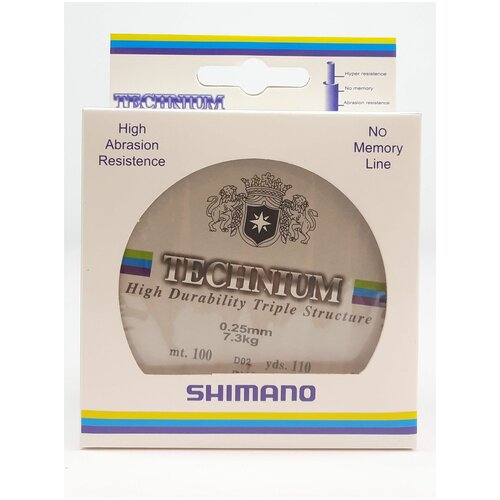 Леска SHIMANO technium 0.25 мм. 7.3 кг. 100 м.