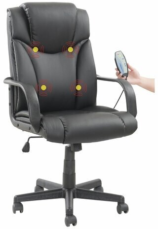 Кресло офисное BRABIX "Relax MS-001", 4 массажных модуля, экокожа, черное, 532519