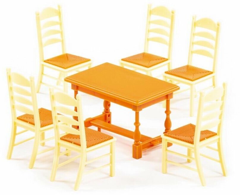 Набор мебели для кукол Полесье №6, 7 элементов, оанжевый П-54395/оранжвый