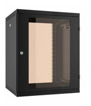 Шкаф NT коммутационный WALLBOX 18-63 B (589168) настенный 18U 600x350мм пер. дв. стекл направл. под закл. гайки 360кг черный 300мм 23кг 880мм IP20 сталь