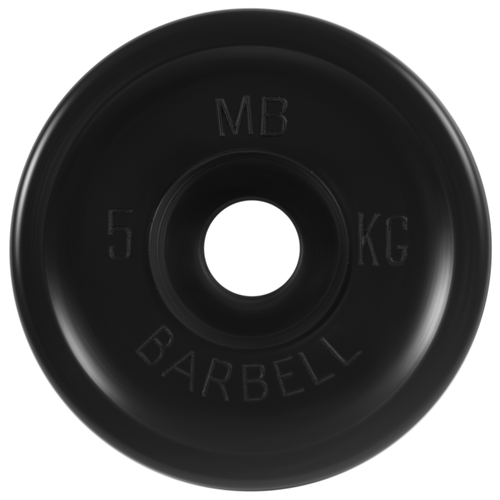 Диск MB Barbell Евро-Классик MB-PltBE 5 кг 1 шт. черный диск mb barbell евро классик с ручками mb pltbe 20 кг 1 шт черный