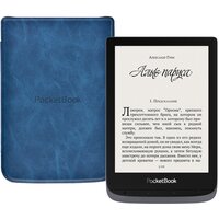 Электронная книга PocketBook 632 Touch HD 3, серый с обложкой Blue