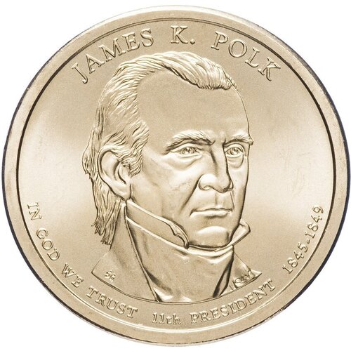(11p) Монета США 2009 год 1 доллар Джеймс Нокс Полк 2009 год Латунь UNC