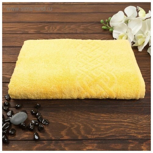 фото Полотенце махровое жаккард plait 50х90 см, цв 110 желтый, хл.100% 360 гр/м 1077970 дм-люкс