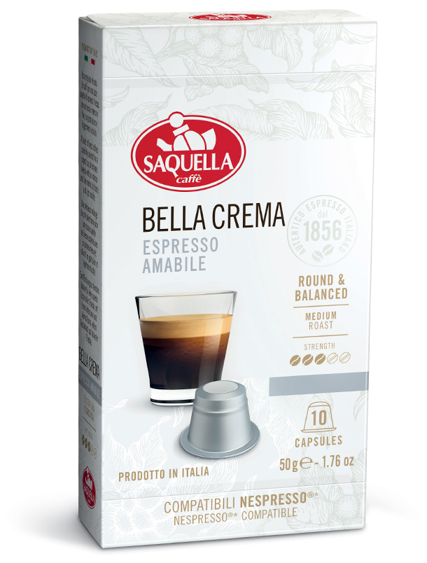 Кофе в капсулах SAQUELLA BAR ITALIA Bella Crema Nespresso 10 шт - фотография № 1