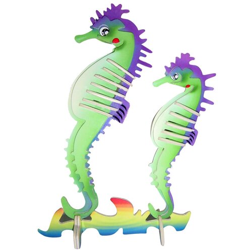 фото Сборная деревянная модель "морские коньки" (цветные) чудо-дерево