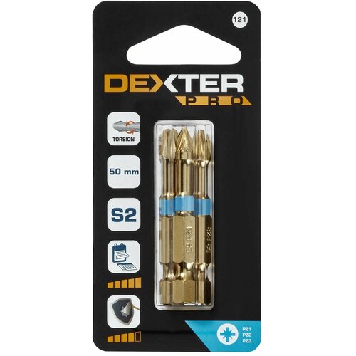 Набор бит Dexter Pro XM121DP-1, 3 шт. набор бит dexter pro xm121dp 1 3 шт