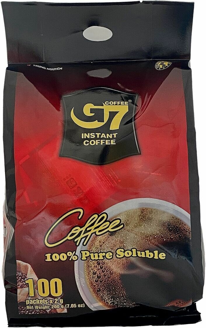 Вьетнамский кофе растворимый черный G7 в пакетах (100шт. по 2г) - 200г