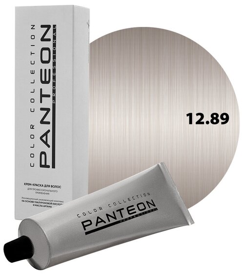 Panteon Color Collection Стойкая крем-краска для волос для профессионального применения, 12.89 ультра светлый блондин перламутровый